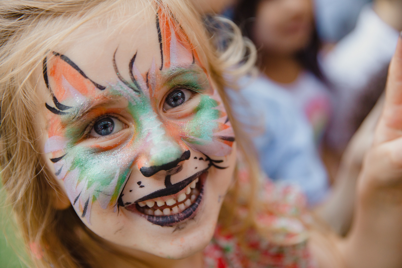 Cute Young Girl with Face Paint
